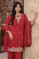 Gul Riaz By Fatima Nehal Stitched 3 Piece Luxury Festive Suit-GRF-06-Red
