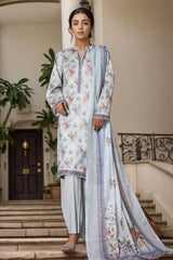 Bin Saeed Stitched 3 Piece Printed Cotton Vol-03 Suit-WC-2418-Ferozi