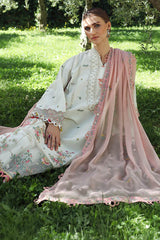 Aylin By Republic Unstitched 3 Piece Emb Lawn Summer Suit-D-03-B-Camellia