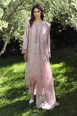 Aylin By Republic Unstitched 3 Piece Emb Lawn Summer Suit-D-04-B-Meleze