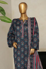 Bin Saeed Stitched 3 Piece Exclusive Printed Lawn Vol-09 Collection'2025-NSM-2215-Green