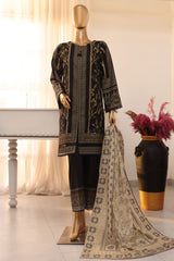 Hues Gold by Hz Stitched 3 Piece Festive Eid Edit Lawn Suit-SSP-3P-024
