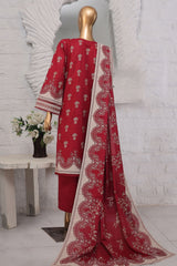 Hues Gold by Hz Stitched 3 Piece Festive Eid Edit Lawn Suit-SSP-3P-022