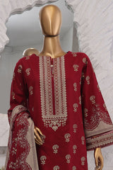 Hues Gold by Hz Stitched 3 Piece Festive Eid Edit Lawn Suit-SSP-3P-022