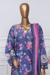 Sada Bahar Stitched 3 Piece Printed Chikankari Vol-01 Suit-PCK-Blue