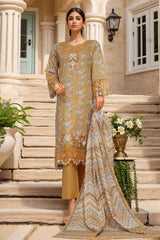 Raya By Sada Bahar Stitched 3 Piece Festive Emb Lawn Collection-CW-D-3997-Yellow