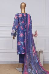 Sada Bahar Stitched 3 Piece Printed Chikankari Vol-01 Suit-PCK-Blue