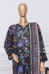 Sada Bahar Stitched 3 Piece Printed Chikankari Vol-01 Suit-PCK-Black