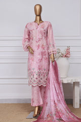 Sada Bahar Stitched 3 Piece Printed Chikankari Vol-01 Suit-PCK-Pink