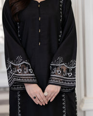 Flutterby Stitched 2 Piece Cotton Satin Winter Collection'2025-Sarah - bk