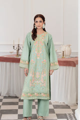 Flutterby Stitched 2 Piece Cotton Satin Winter Collection'2025-Arzu - gr