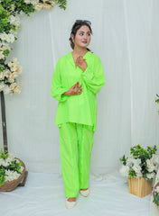 Suitsu Stitched Co Ords Collection-Limeglow 2-Piece Set