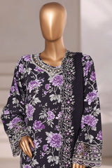Sada Bahar Stitched 3 Piece Luxury Viscose Winter Suit-VCK-312-Black