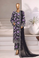 Sada Bahar Stitched 3 Piece Luxury Viscose Winter Suit-VCK-312-Black