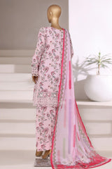 Malika By Sada bahar Stitched 3 Piece Viscose With Farshi Shalwar Vol-01 Suit-VCK-541-Pink