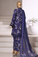 Malika By Sada bahar Stitched 3 Piece Viscose With Farshi Shalwar Vol-01 Suit-VCK-543-Navy Blue