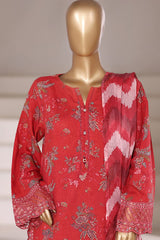 Malika By Sada bahar Stitched 3 Piece Viscose With Farshi Shalwar Vol-01 Collection'2025-VCK-544-Red