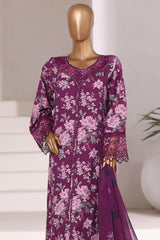 Sada Bahar Stitched 3 Piece Festive Emb Viscose Suit-VCK-547-Purple