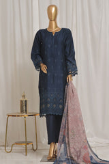 Sada Bahar Stitched 3 Piece Luxury Emb Viscose Silk Vol-02 Suit-VCK-PD-Blue