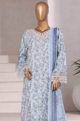 Sada Bahar Stitched 3 Piece Festive Emb Viscose Suit-VCK-546 SKY
