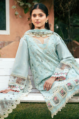 Vintage Flora By Manara Unstitched 3 Piece Summer Suit-VF-07-Serene