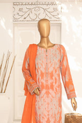 Hz Unstitched 3 Piece Vital Glam Emb Lawn Suit-VGE-43