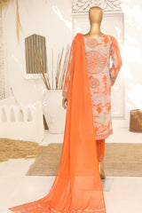 Hz Unstitched 3 Piece Vital Glam Emb Lawn Suit-VGE-43