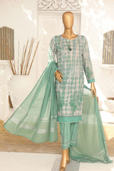 Hz Unstitched 3 Piece Vital Glam Emb Lawn Suit-VGE-45