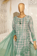 Hz Unstitched 3 Piece Vital Glam Emb Lawn Suit-VGE-45