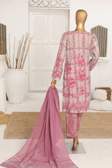 Hz Unstitched 3 Piece Vital Glam Emb Lawn Suit-VGE-47