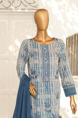 Hz Unstitched 3 Piece Vital Glam Emb Lawn Suit-VGE-48
