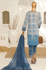 Hz Unstitched 3 Piece Vital Glam Emb Lawn Suit-VGE-48