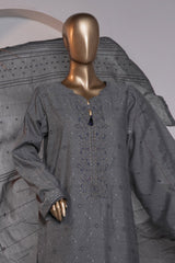 Valencia By HZ Unstitched 3 Piece Emb Jacquard Suit-VJ-11