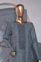 Valencia By HZ Unstitched 3 Piece Emb Jacquard Suit-VJ-12