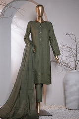 Valencia By HZ Unstitched 3 Piece Emb Jacquard Suit-VJ-14