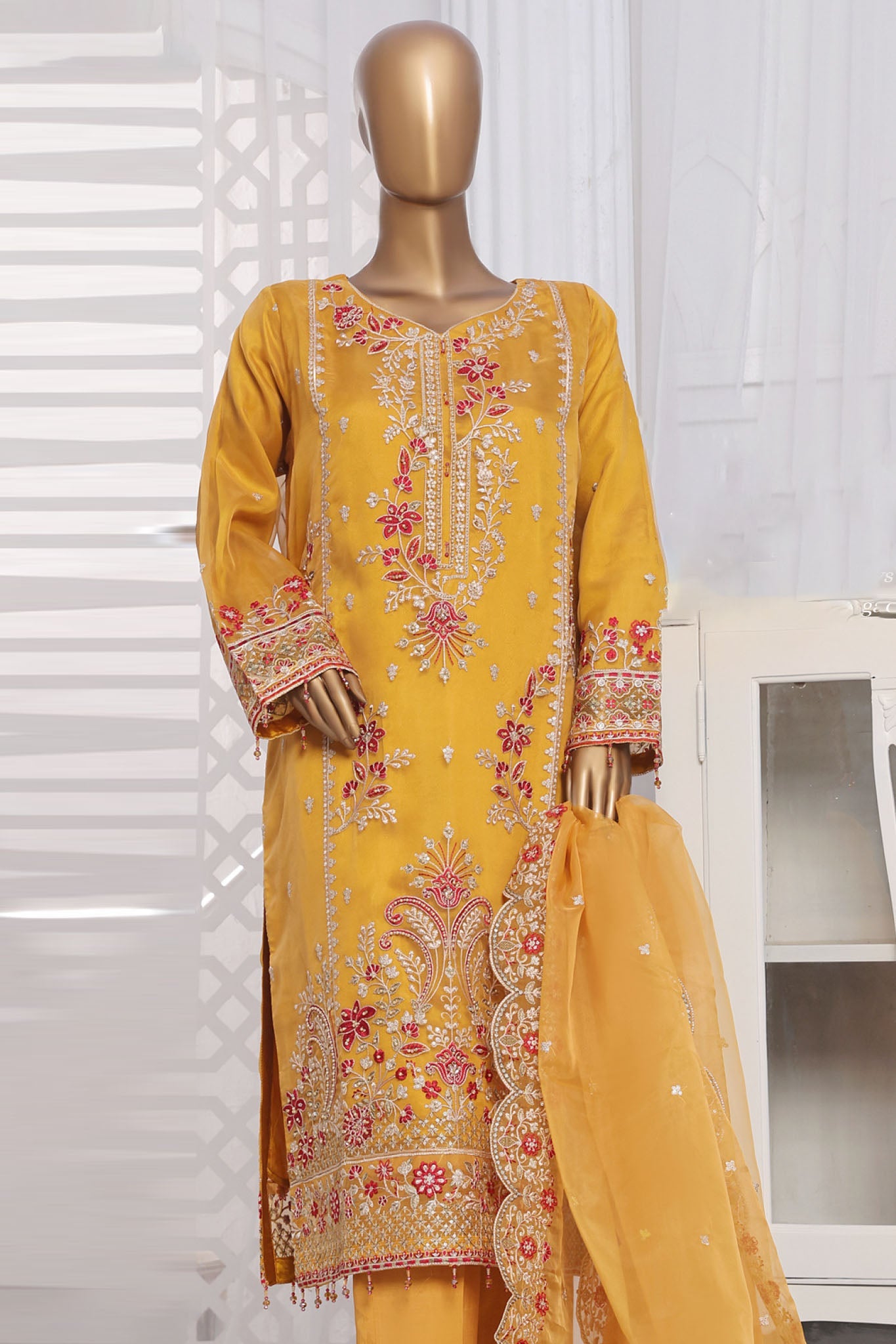 Viera The Organza Story By Sada E Noor Stitched 3 Piece Luxury Prets Vol-01 Collection'2025-Viery-02-Mustard