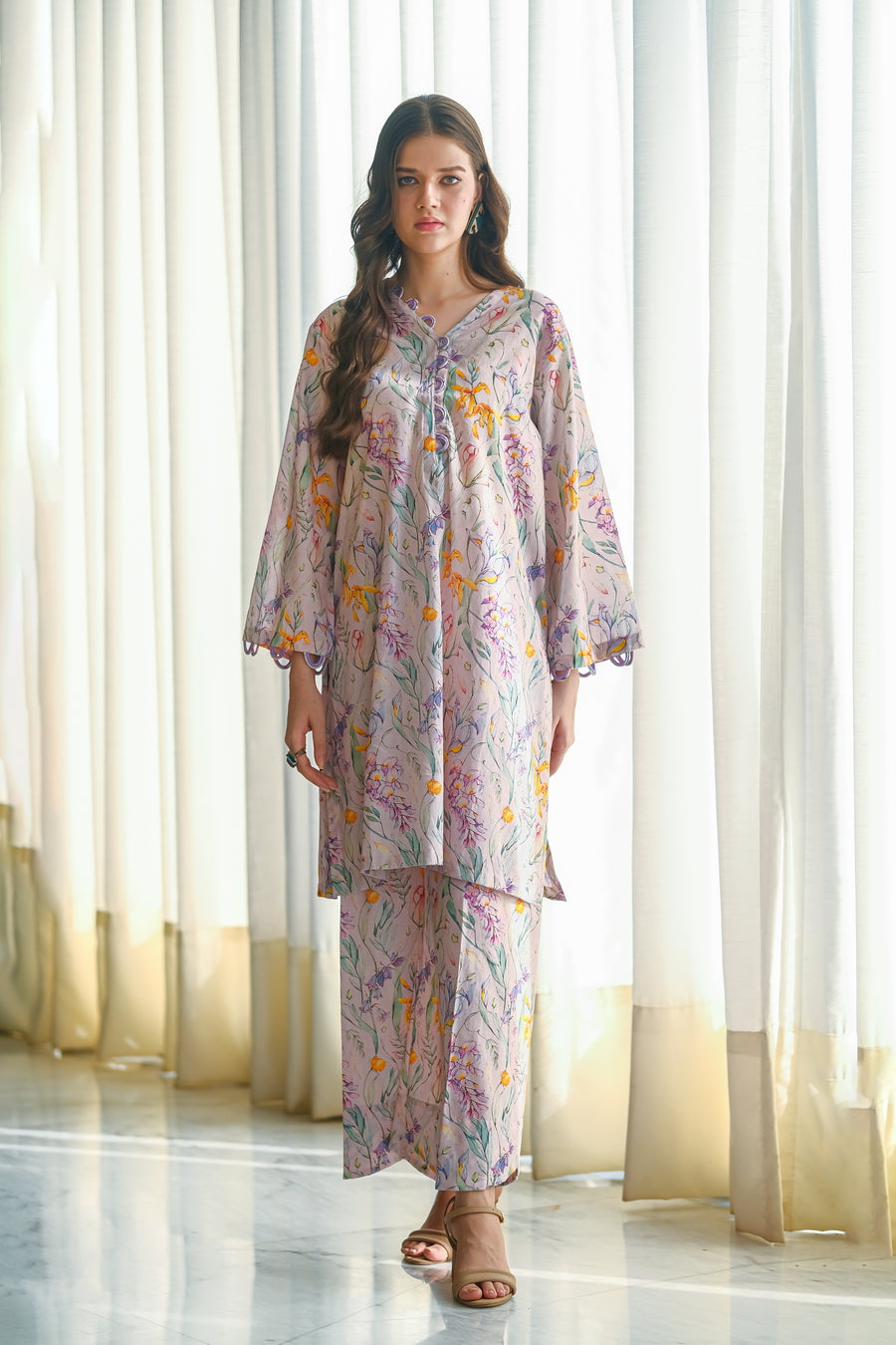 Sprinkles Stitched 2 Piece Summer Luxury Lawn Women Collection'2025-Violet - 2-Piece Luxury Lawn Set