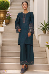 Vybe By Sada Bahar Stitched 2 Piece Emb Cotton Collection'2025-MEL-04-C GREEN