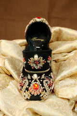 Bustangi Black Elegance Women Khussa E003