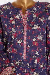 Bin Saeed Stitched 3 Piece Exclusive Printed Cotton Collection'2024-WC-1301-Blue