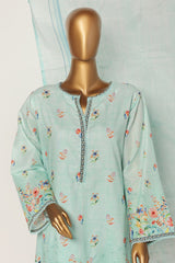 Bin Saeed Stitched 3 Piece Exclusive Printed Cotton Collection'2024-WC-1306-Ferozi