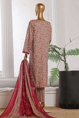 Bin Saeed Stitched 3 Piece Exclusive Printed Cotton Collection'2024-WC-1309-Brown