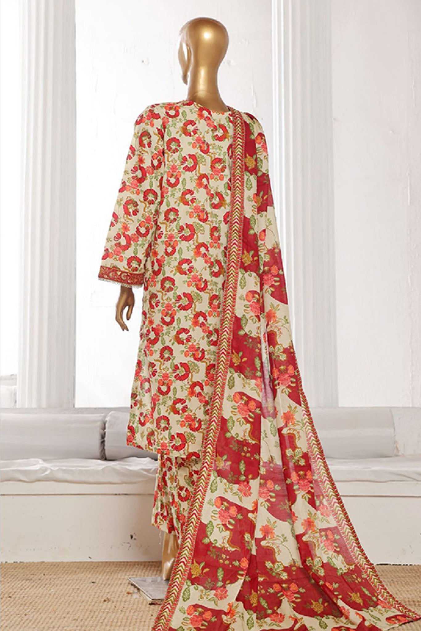 Bin Saeed Stitched 3 Piece Exclusive Printed Cotton Collection'2024-WC-1311-Skin