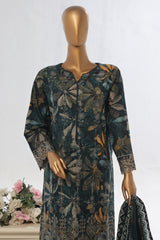 Bin Saeed Stitched 3 Piece Exclusive Emb Lawn Vol-02 Collection-WC-1563-Black
