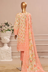 Bin Saeed Stitched 3 Piece Exclusive Emb Lawn Vol-02 Collection-WC-1564-Pink