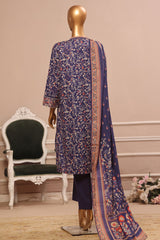 Bin Saeed Stitched 3 Piece Exclusive Emb Lawn Vol-02 Collection-WC-1583-Purple