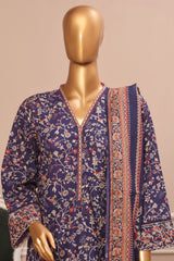 Bin Saeed Stitched 3 Piece Exclusive Emb Lawn Vol-02 Collection-WC-1583-Purple
