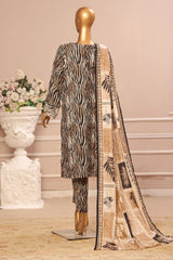 Bin Saeed Stitched 3 Piece Exclusive Emb Lawn Vol-05 Collection-WC-1949-Black