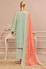 Bin Saeed Stitched 3 Piece Exclusive Emb Lawn Vol-05 Collection-WC-1950-Mint