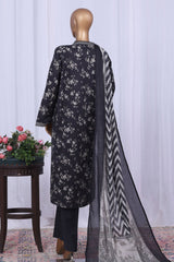 Bin Saeed Stitched 3 Piece Printed Cotton Vol-05 Suit-WC-2506-Black